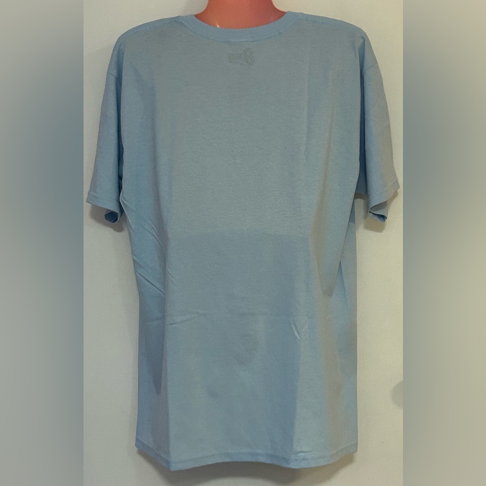 David Bowie Classic Rock Band Light Blue Graphic T-Shirt LG Unisex NWT - Picture 2 of 5